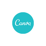 The Canva logo in a white circle